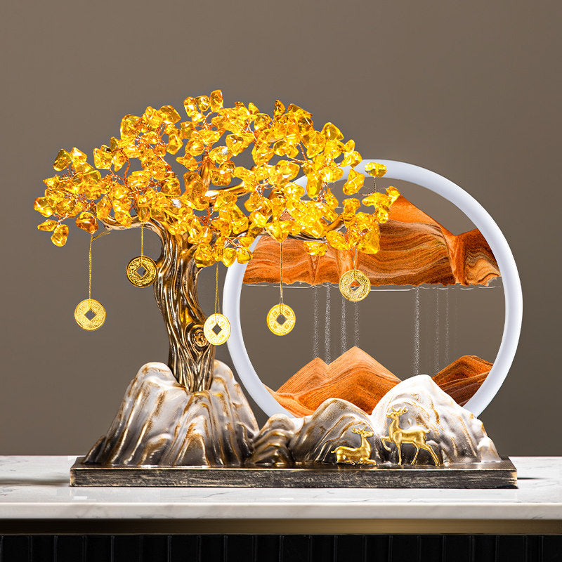 money tree decorations Feng Shui Money Tree with Moving Sand Art