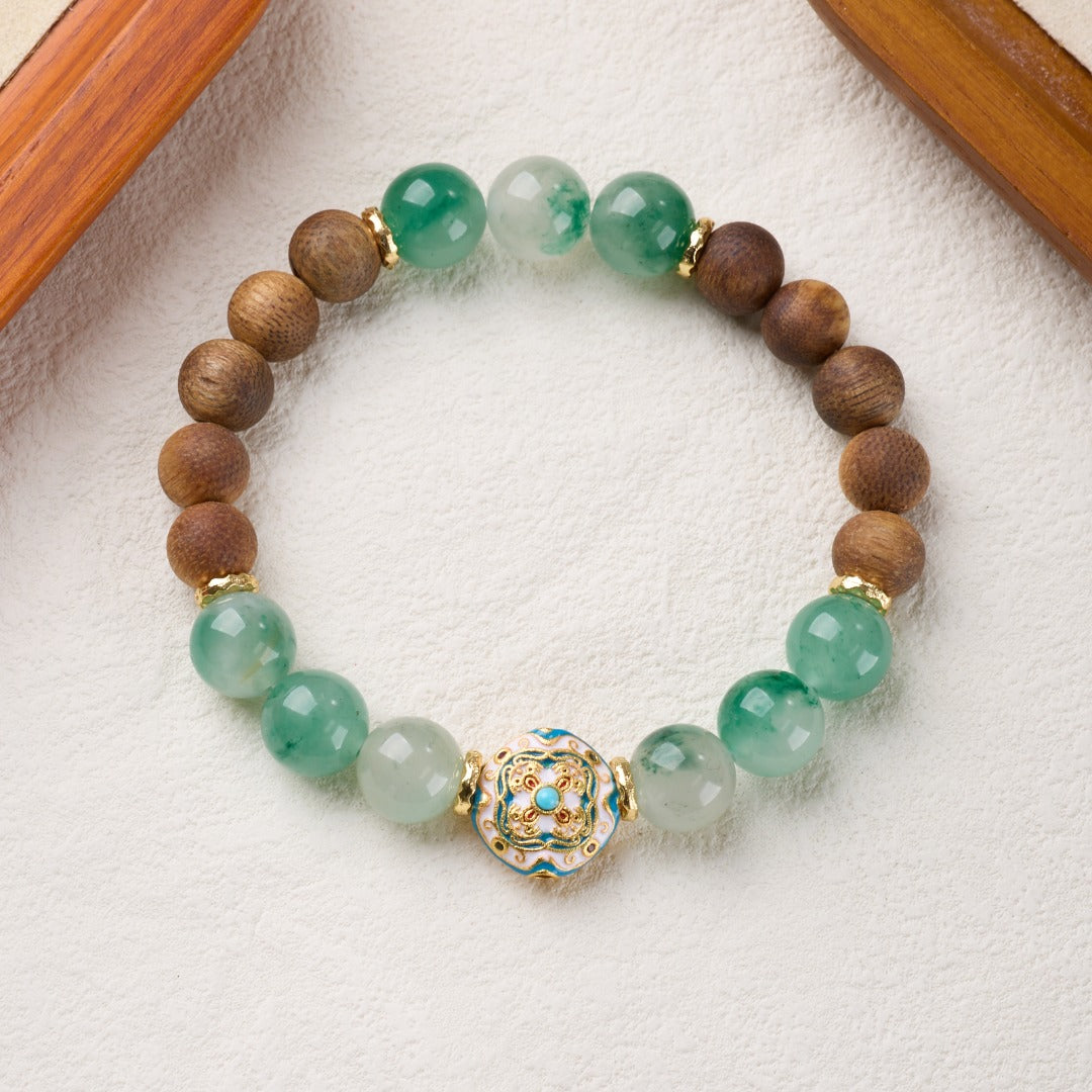 Agarwood & Jade Cloisonné Wealth Bracelet