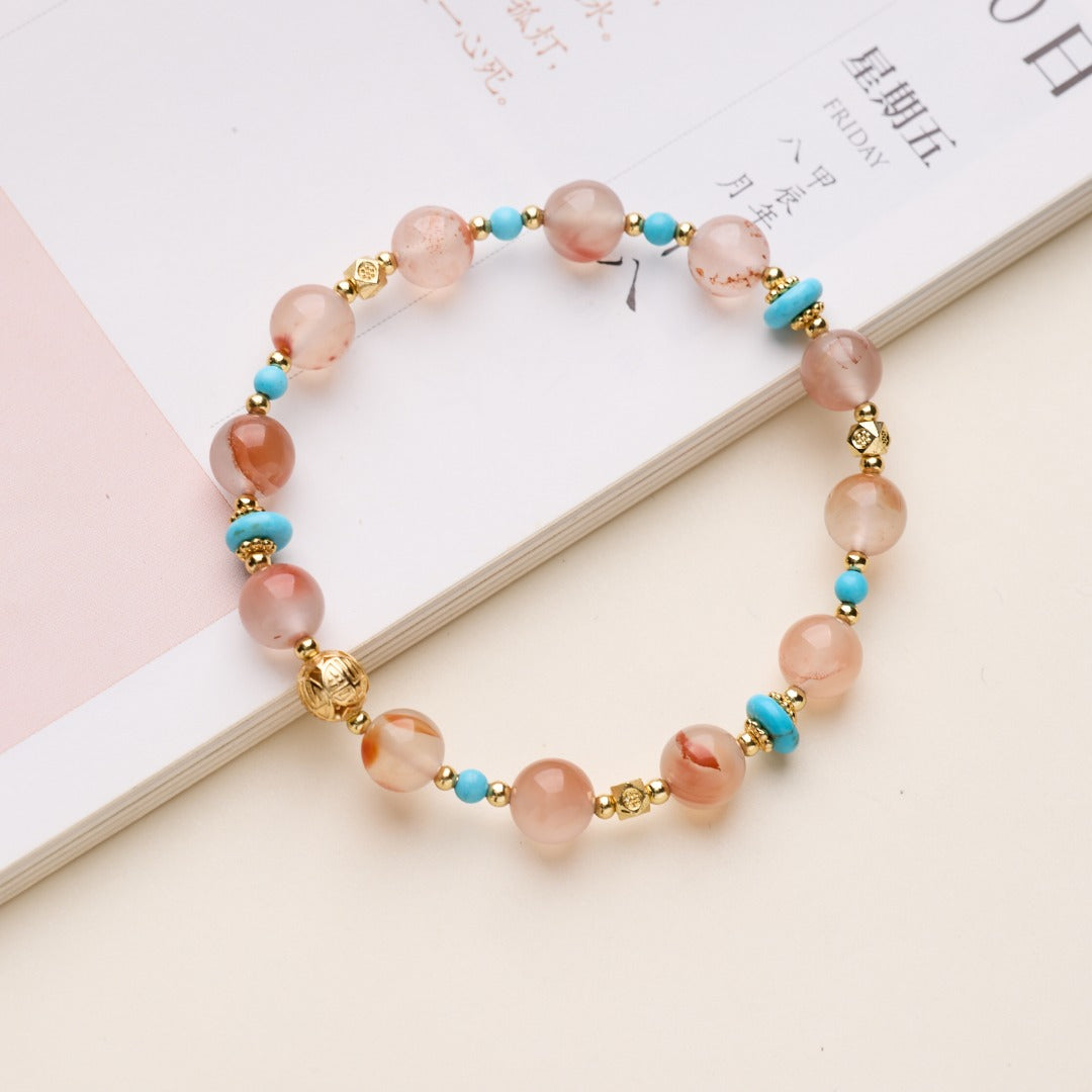 Ice Nanhong Agate Love & Wealth Bracelet
