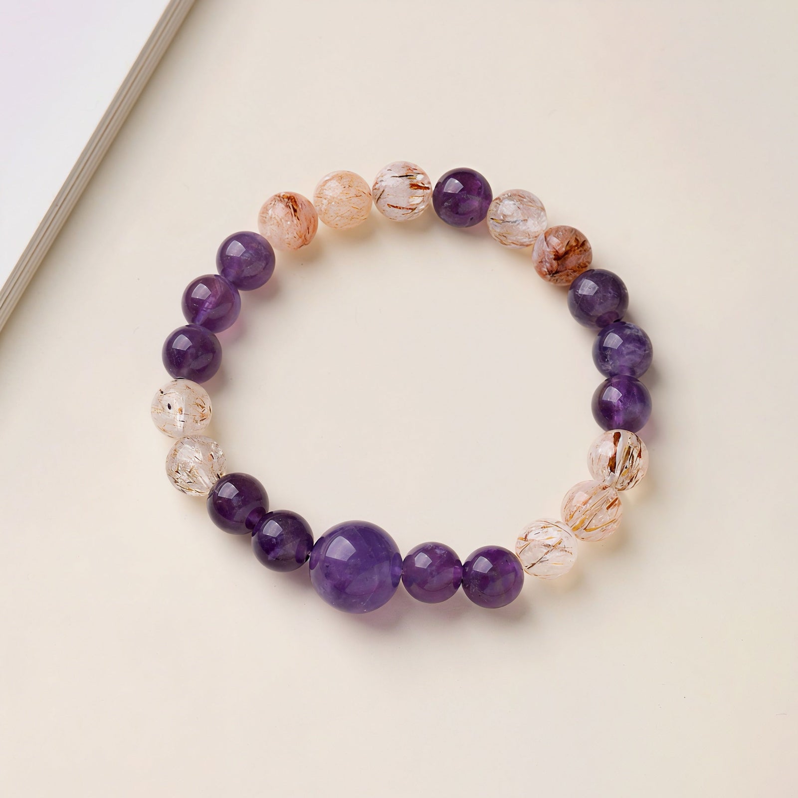 Amethyst & Schwarzes Gold Super Seven Hochenergie-Armband