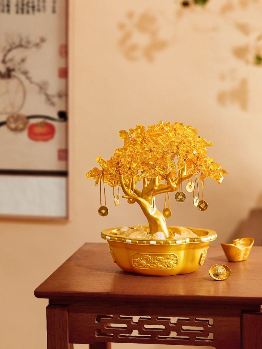 money feng shui tree "Imperial Treasure" Money Tree & Red Coral