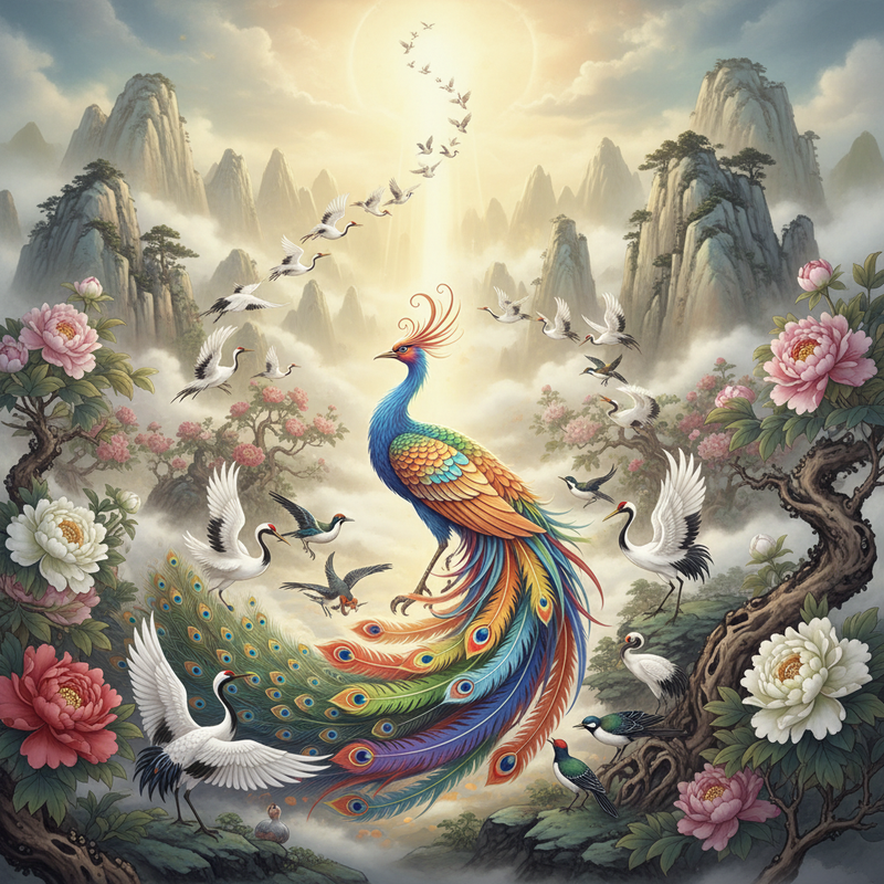 Le Guide Complet de la Peinture des 100 Oiseaux : Signification Feng Shui, Emplacement et Bienfaits