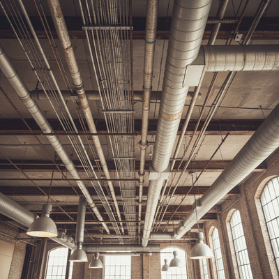 Därme an der Decke: Das Feng Shui von freiliegenden Rohren