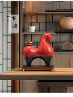 "Wealth Carrier" (Ma Shang You Qian) Modern Ceramic Horse – Earth Element Feng Shui Cure for Asset Accumulation & Stability