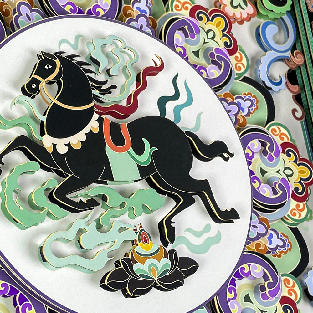 Celestial Success (Zao Jing) 3D Paper Art Shadow Box – Dunhuang Feng Shui Cure for Career Rise & Academic Focus