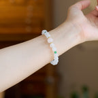 Weißes Chalcedon Rosenquarz Glücksarmband