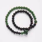 Pulsera Doble Bucle con Hebilla de Granate y Jade Peace