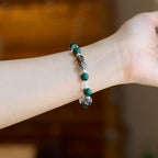 Malachit- & Schwarzes Rutilquarz-Reichtumsarmband