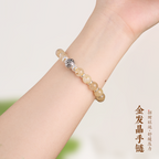 Bracelet de Prospérité en Quartz Rutile Doré