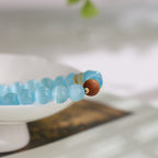 Pulsera de Sabiduría de Ojo de Gato Azul Hielo y Sándalo