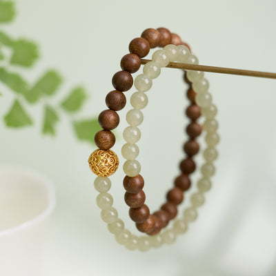 Sandalwood & Jade Harmony Wealth Bracelet