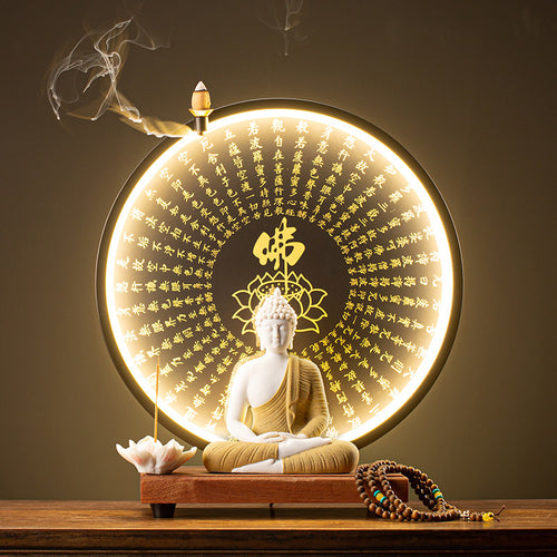 Ardoise Gravée Tibétaine – Bouddha – Décoration Murale Spirituelle – Neuve