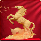 "Golden Victory" Velvet Sand Gold Horse Statue – 24K Gold Plated Feng Shui Wealth Cure (Ma Shang Fa Cai)