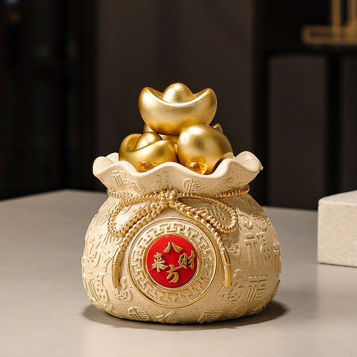 Golden Money Bag Statue
