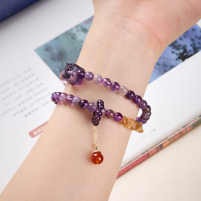 Royal Amethyst & Citrine Fox Wealth Bracelet