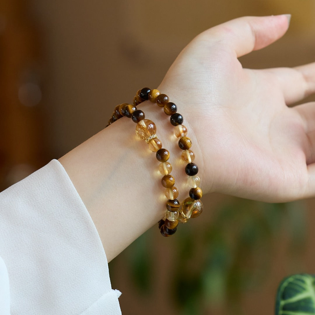 Imperial Golden Tiger Eye & Citrine Bracelet