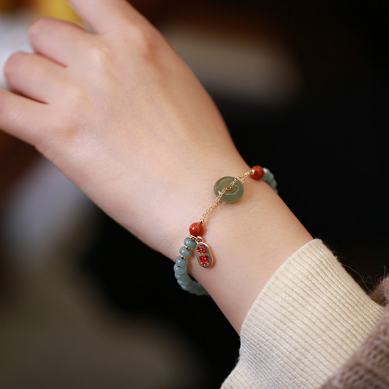 Jade Ping An Kou Wealth & Blessing Bracelet