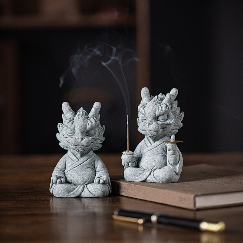 Green Sandstone Dragon Statue