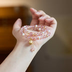 Pulsera de Amor de Cuarzo Fresa y Perla