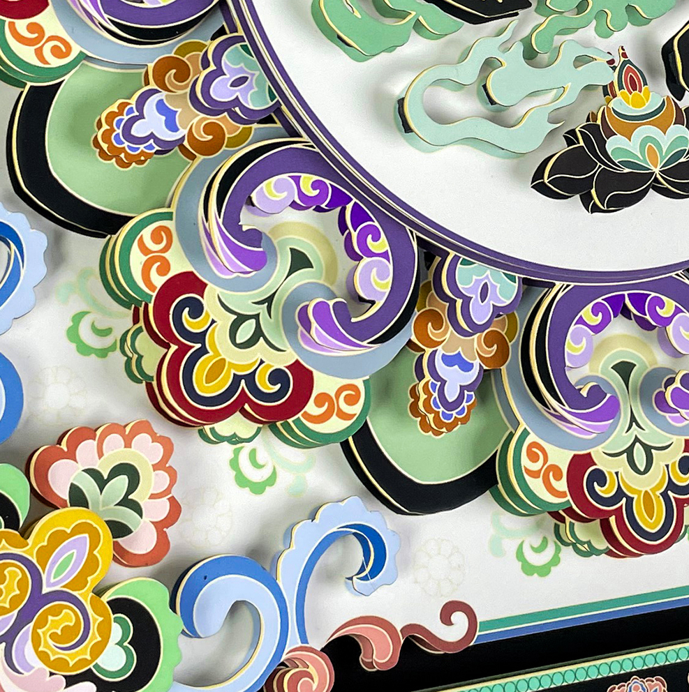 Celestial Success (Zao Jing) 3D Paper Art Shadow Box – Dunhuang Feng Shui Cure for Career Rise & Academic Focus