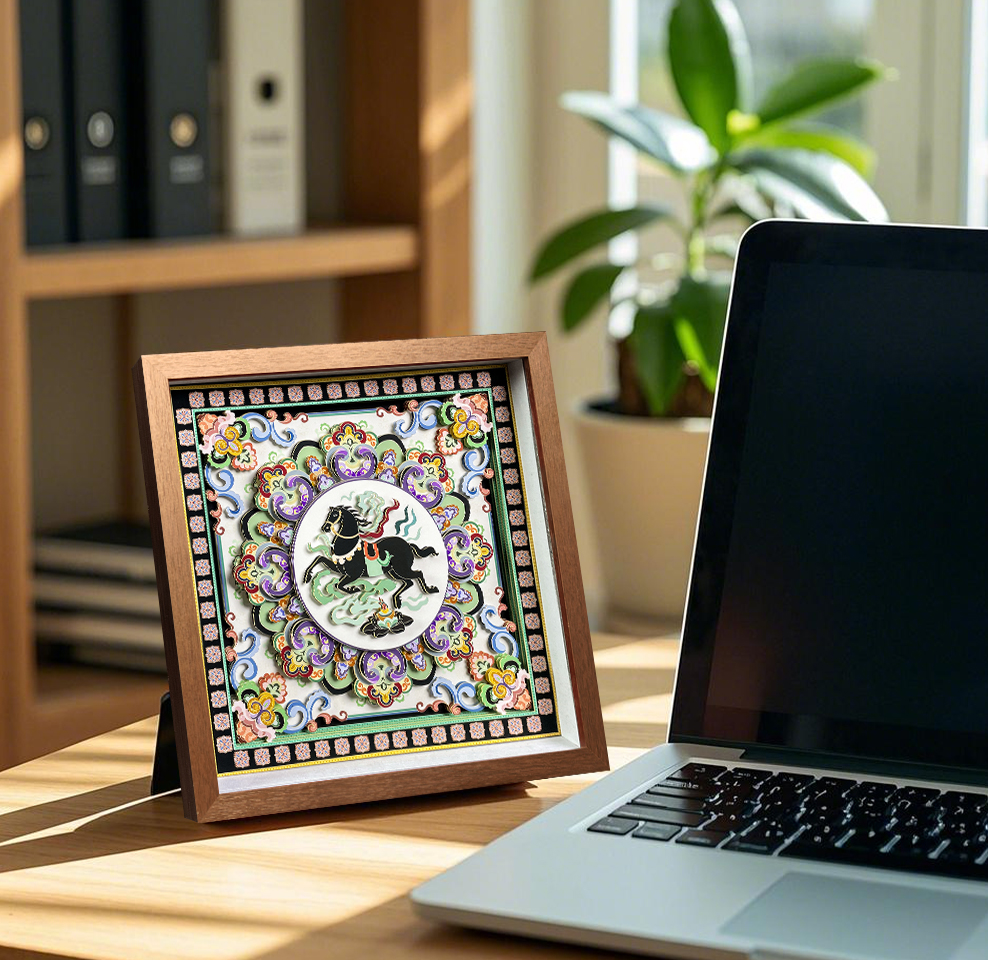 Celestial Success (Zao Jing) 3D Paper Art Shadow Box – Dunhuang Feng Shui Cure for Career Rise & Academic Focus