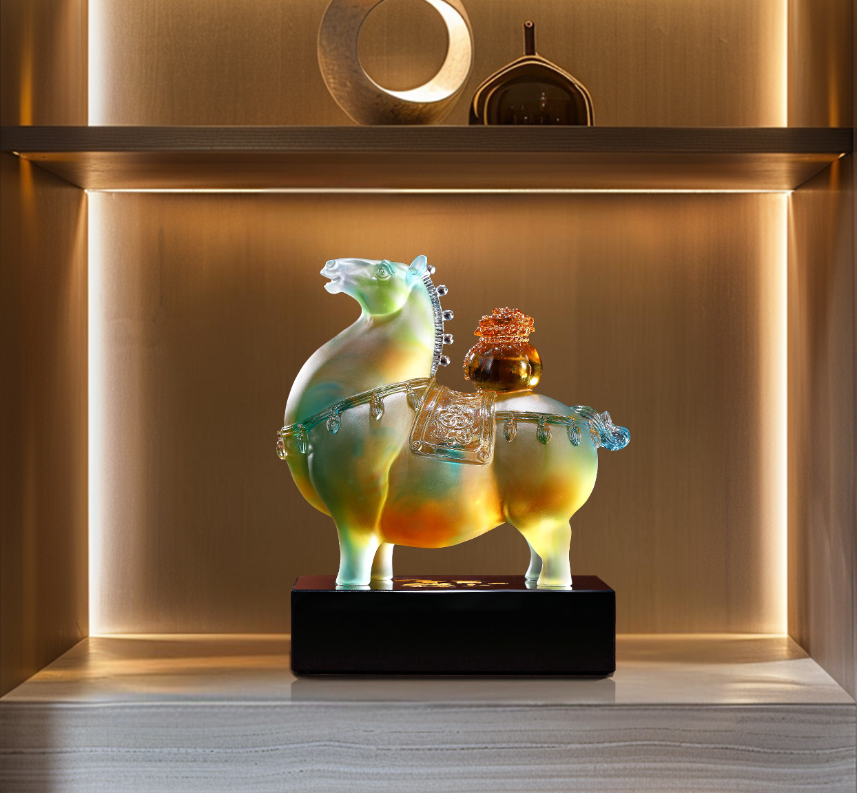 "Breathing Wealth" (Liu Li) Crystal Horse Statue – Ancient Glaze Cure for Immediate Prosperity & Yang Energy