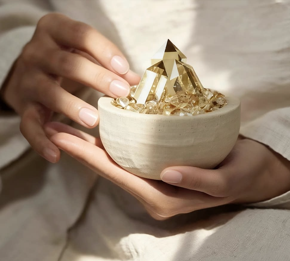 Citrine Travertine Wealth Treasure Bowl