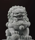 Imperial Blue Sandstone Foo Dogs Pair