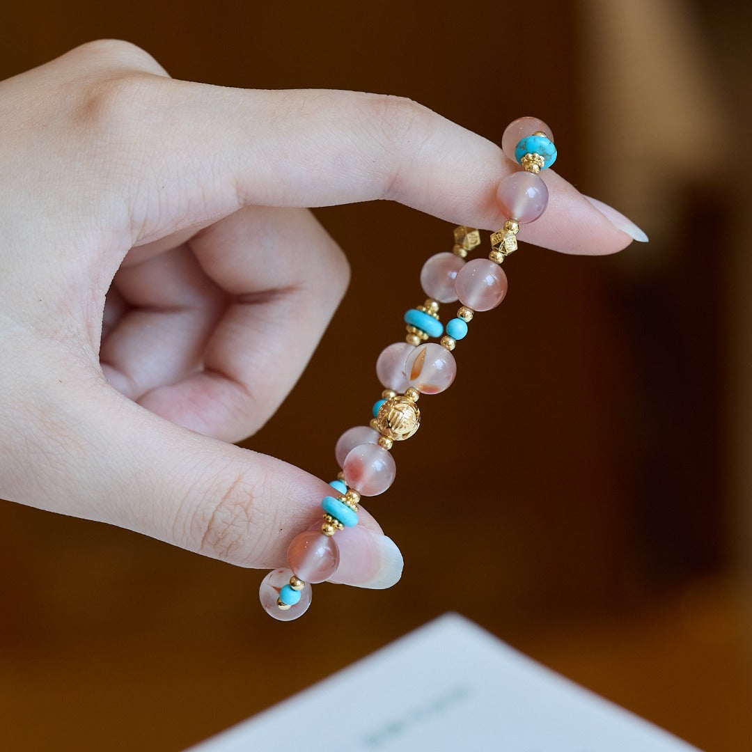 Ice Nanhong Agate Love & Wealth Bracelet