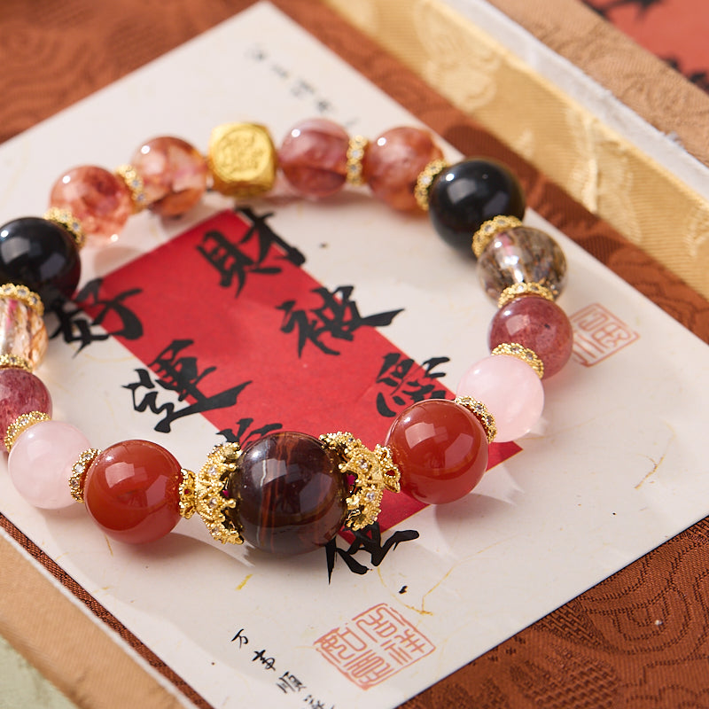 Five Elements Red Tiger Eye Wealth Bracelet