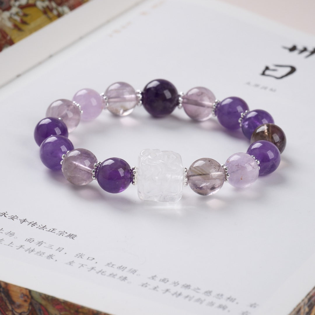 Amethyst Super Seven Pixiu Wealth Bracelet