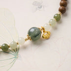 Green Rutilated Quartz Sandalwood Ruyi Bracelet