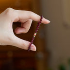 Wine Red Garnet Enamel Luck Bracelet