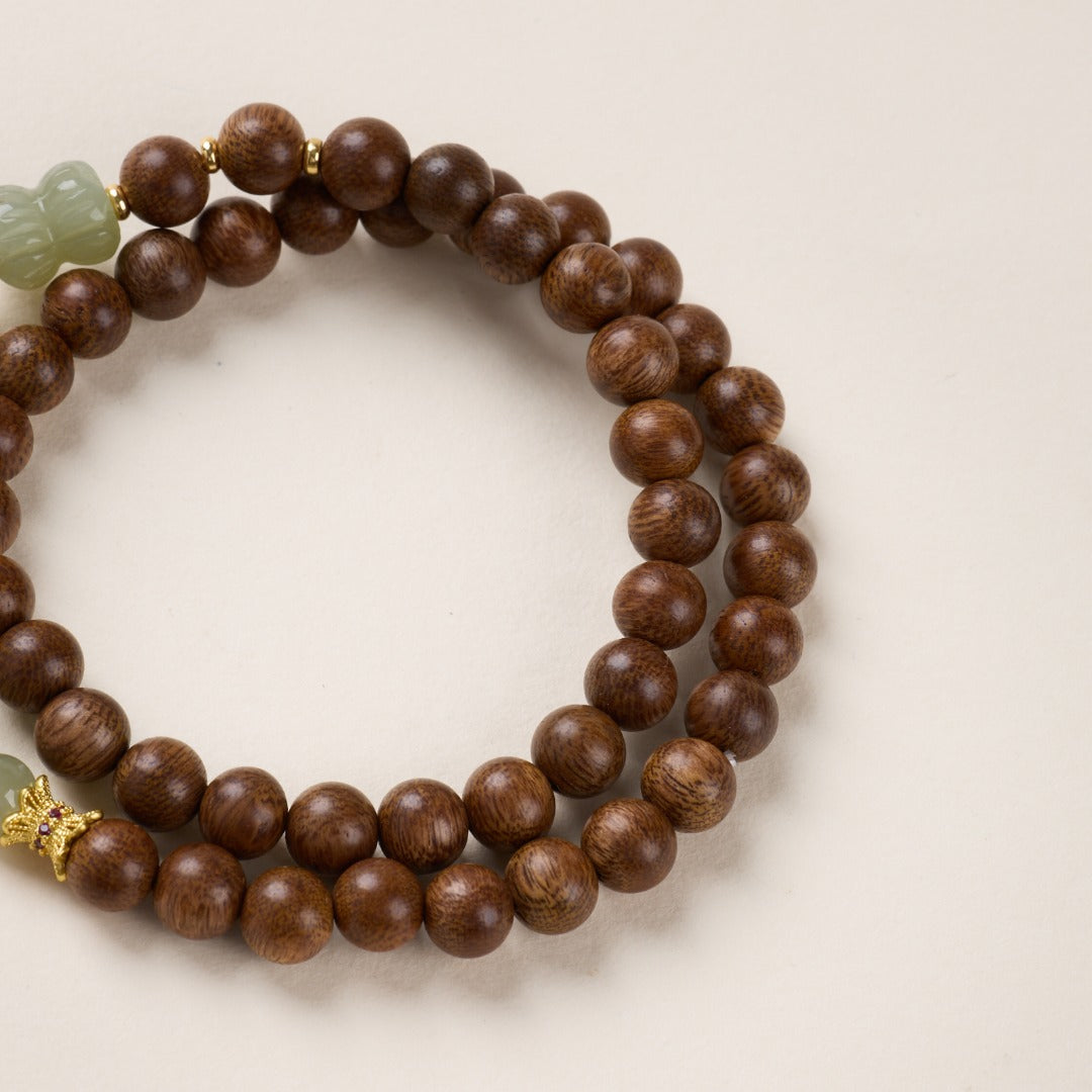 Sandalwood & Hetian Jade Fortune Bracelet