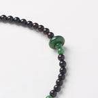 Pulsera Doble Bucle con Hebilla de Granate y Jade Peace