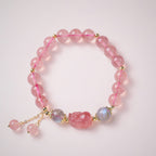Strawberry Quartz Fuchs Charm Armband