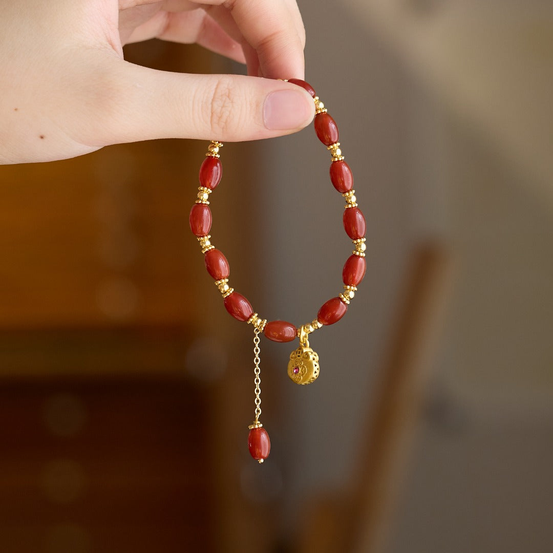 Red Agate Ruyi Lock Prosperity Bracelet
