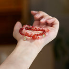 Rotes Achat- & Erdbeerquarz-Liebesarmband