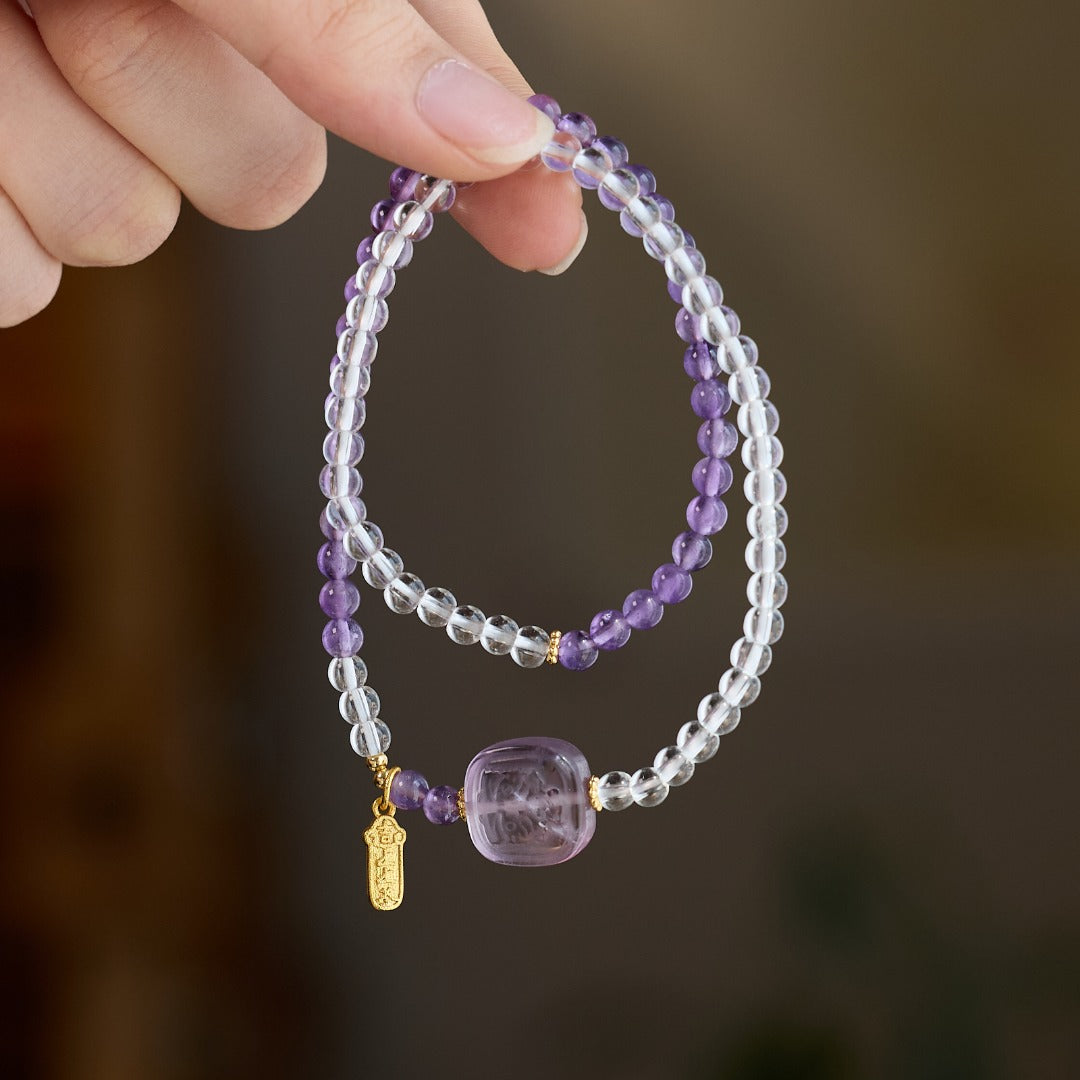 Royal Amethyst & Quartz Guardian Bracelet