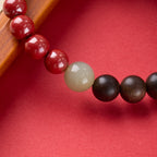 Imperiales Zinnober- & Ebenholz-Sutra-Armband