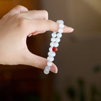 Weißes Katzenauge & Roter Achat Glücksarmband