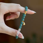 Bracelet Mantra de Richesse en Gourd de Jade & Quartz