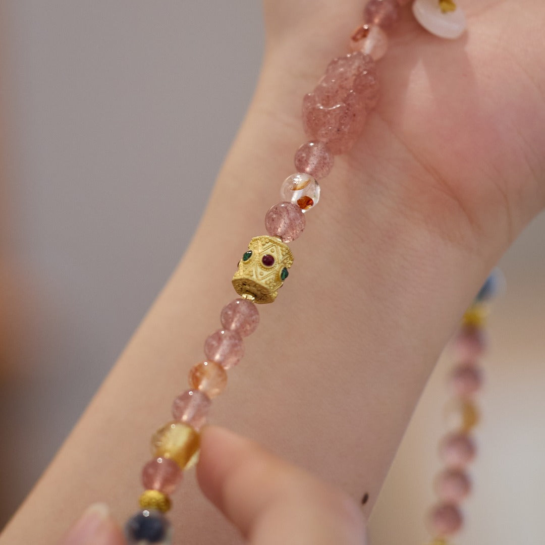 Strawberry Quartz Love & Wealth Bracelet