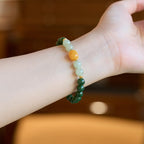 Bracelet de Richesse en Jaspe Impérial & Ambre