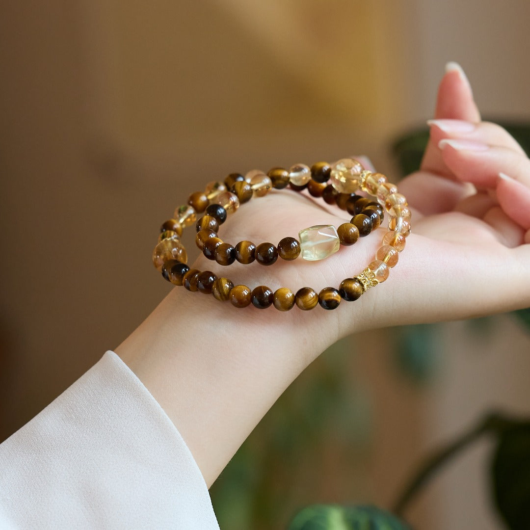 Imperial Golden Tiger Eye & Citrine Bracelet