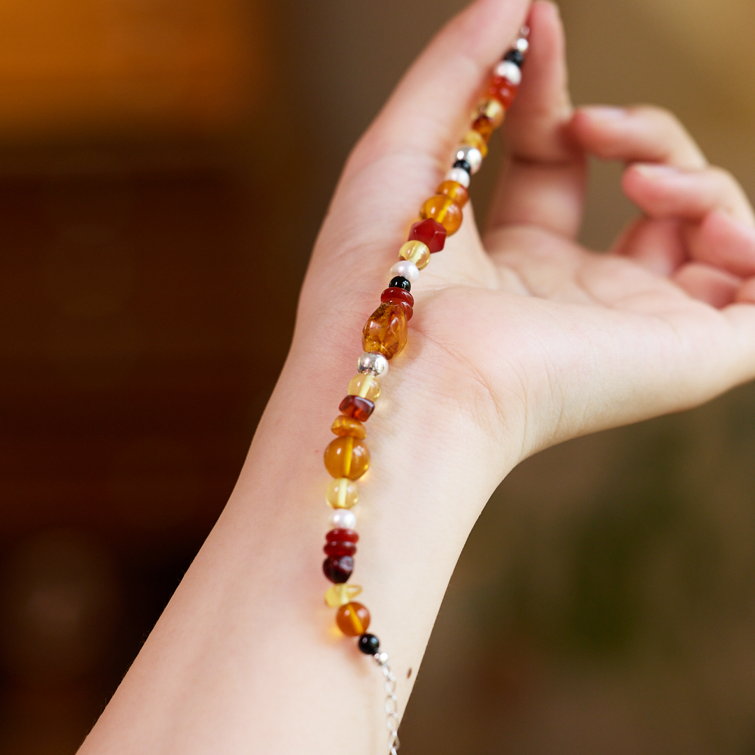 Golden Amber & Multi-Gem Wealth Bracelet