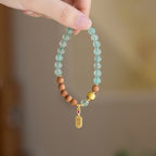 Green Quartz & Sandalwood Luck Flow Bracelet