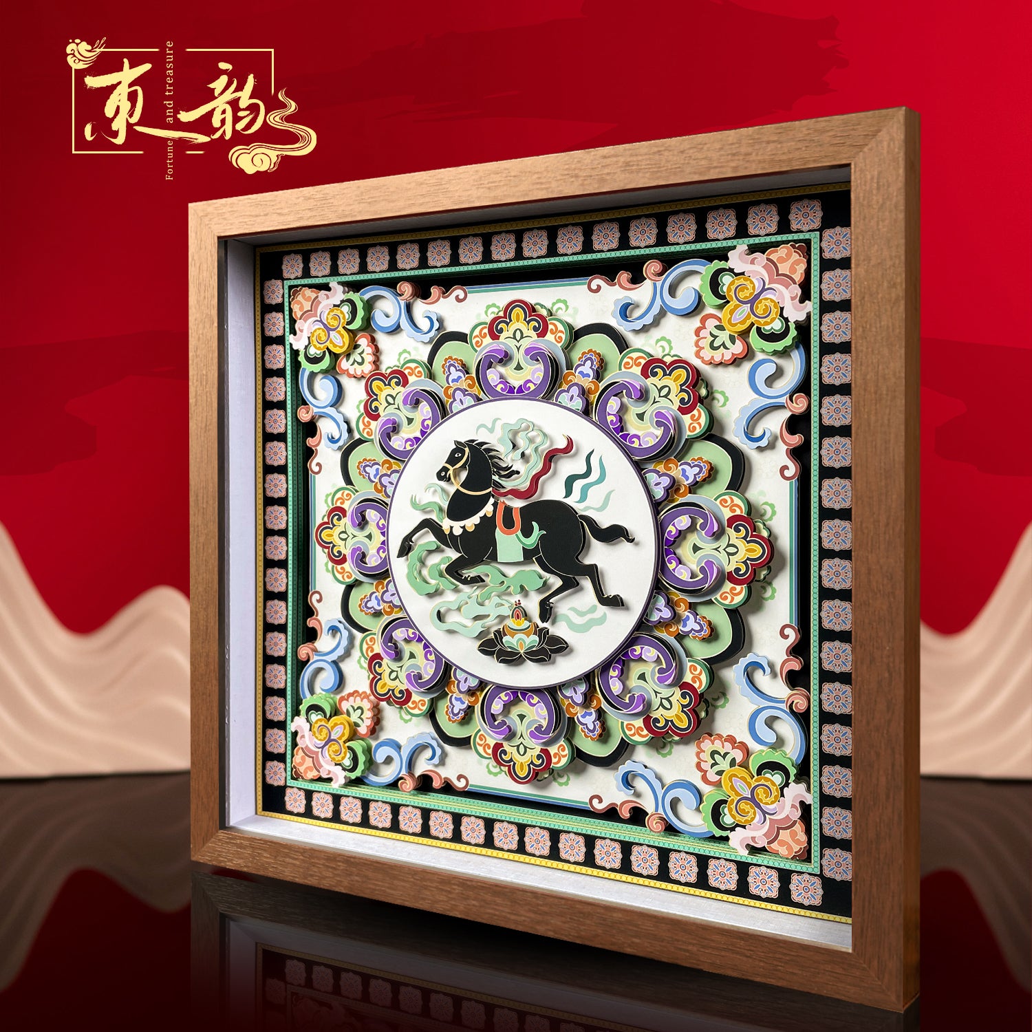 Celestial Success (Zao Jing) 3D Paper Art Shadow Box – Dunhuang Feng Shui Cure for Career Rise & Academic Focus