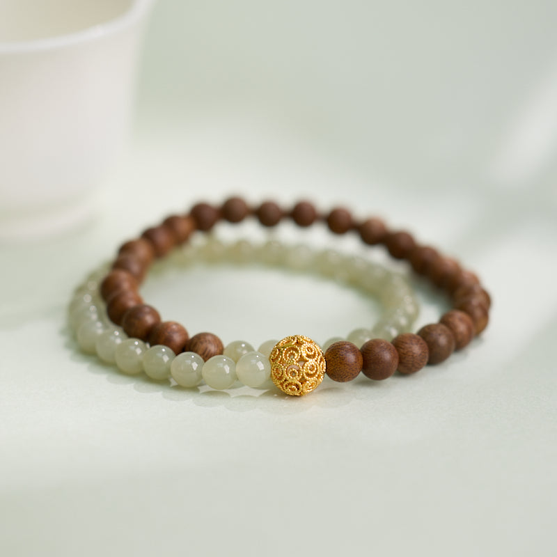 Sandalwood & Jade Harmony Wealth Bracelet