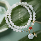 Icy Jade Ping An Kou Safety & Luck Bracelet